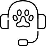 Icon eines Headsets mit einer Pfote drin